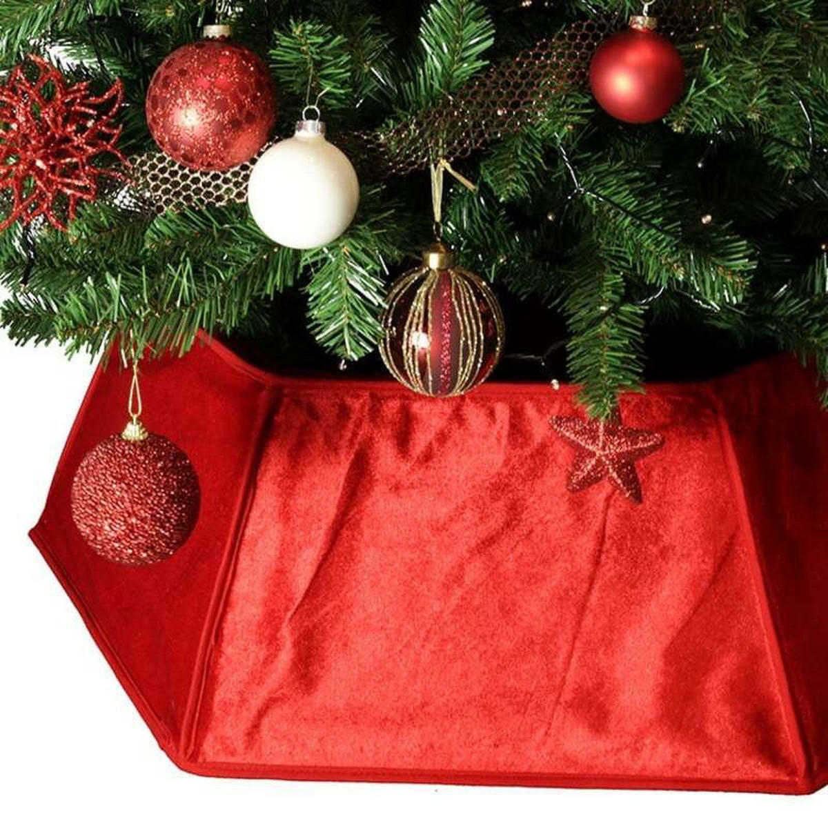 UNIQUE Living - Zita Weihnachtsbaumrock - 40x25cm - Rot - Rot, Textil (40cm) - Unique Living
