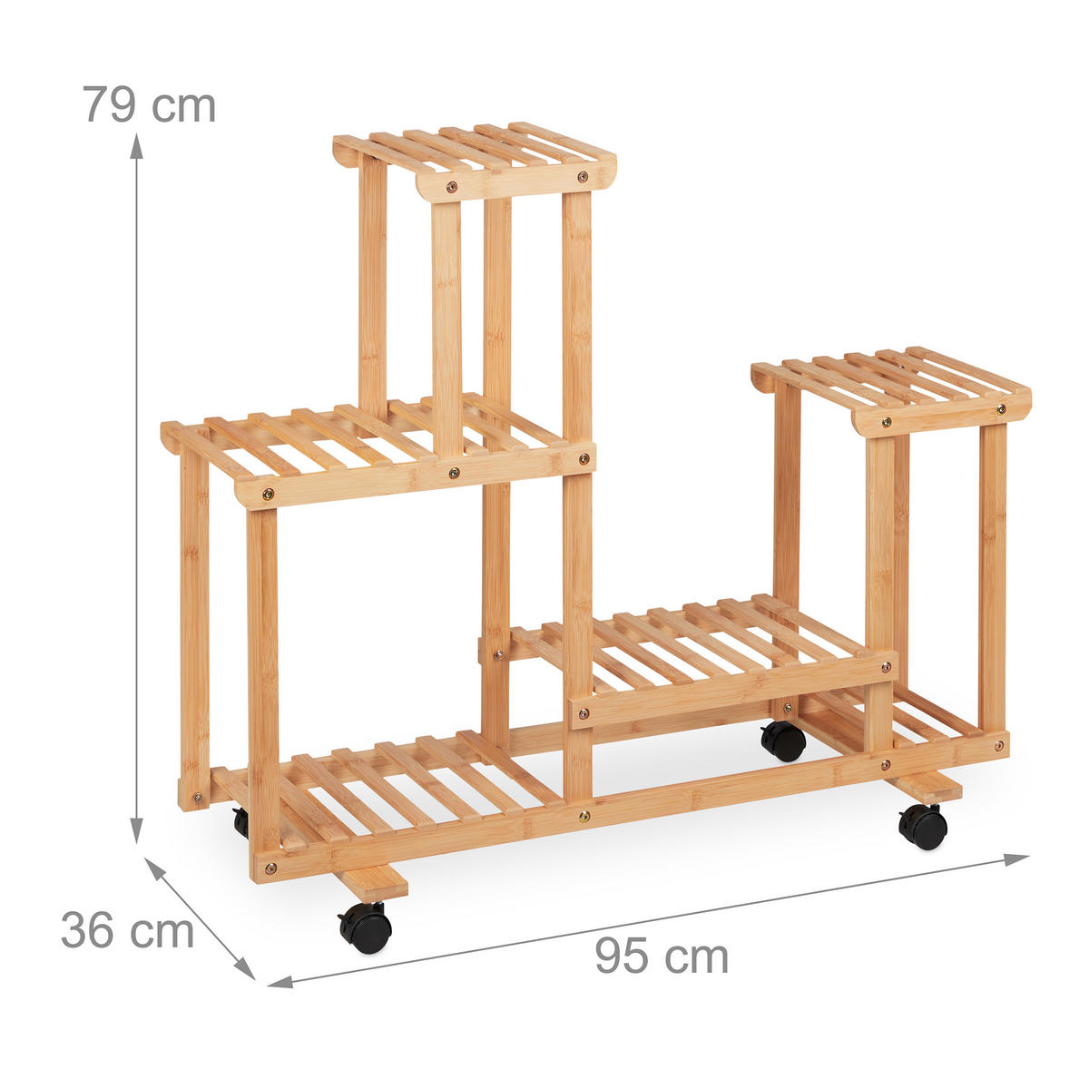PFLANZENREGAL - Hellbraun, Holz (95/79/36cm) - Relaxdays