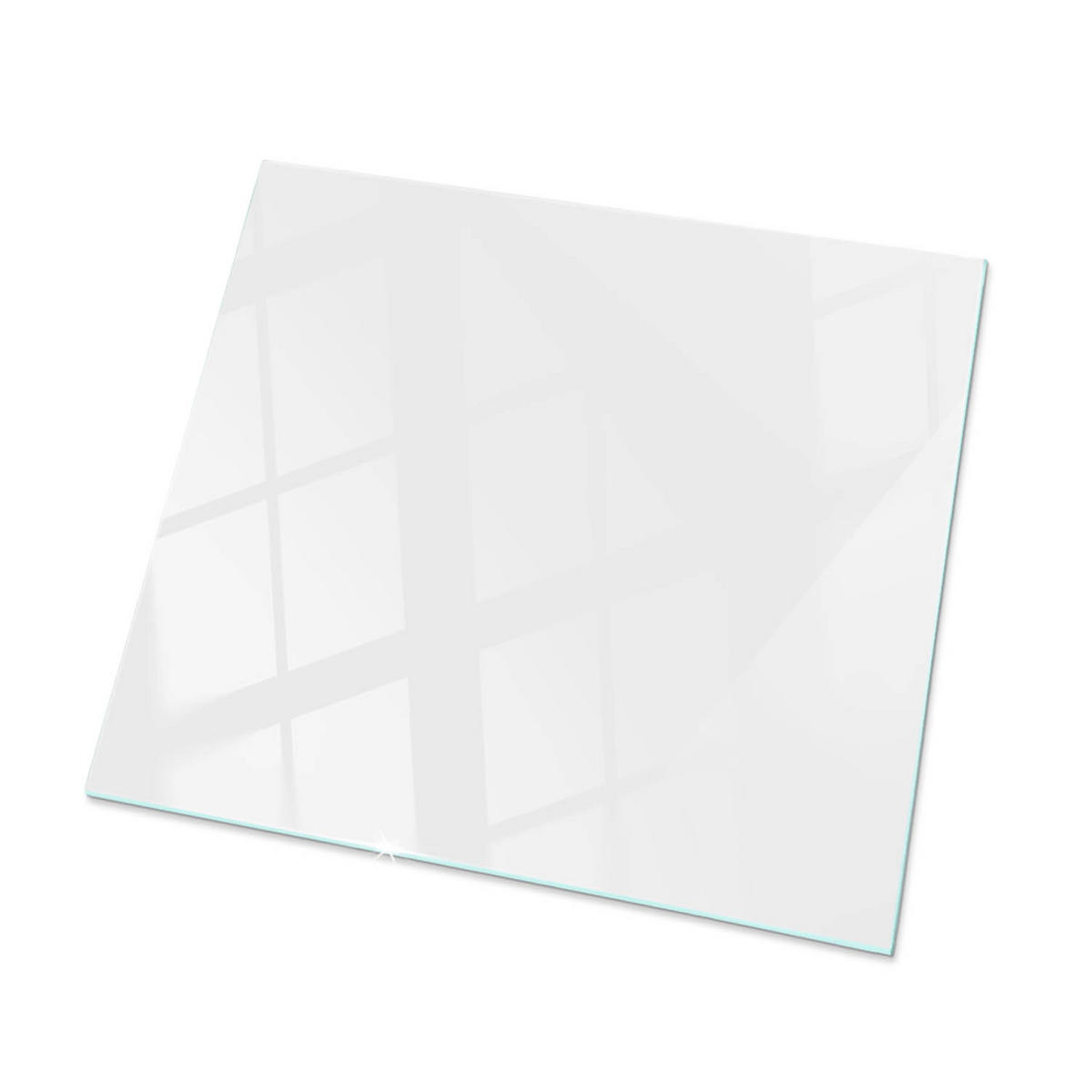 TISCHPLATTE 50x50 cm Glatte Weiße Oberfläche - Weiß Hochglanz/Weiß, Glas (50/50/0.4cm) - TULUP