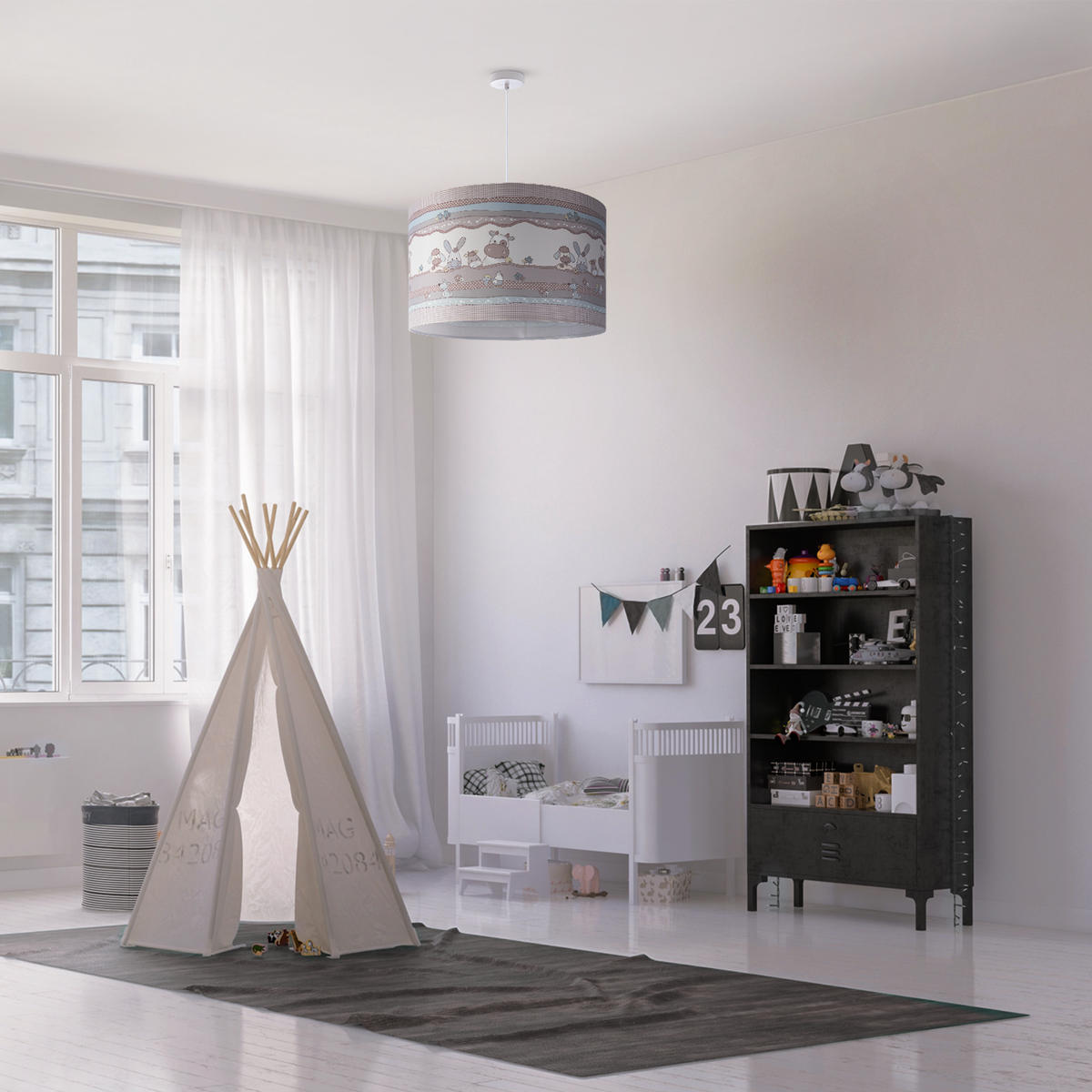 PENDELLEUCHTE Hugo Pd1 Cos 210 - Weiß, Metall (45.5/45.5/27cm) - Paco Home