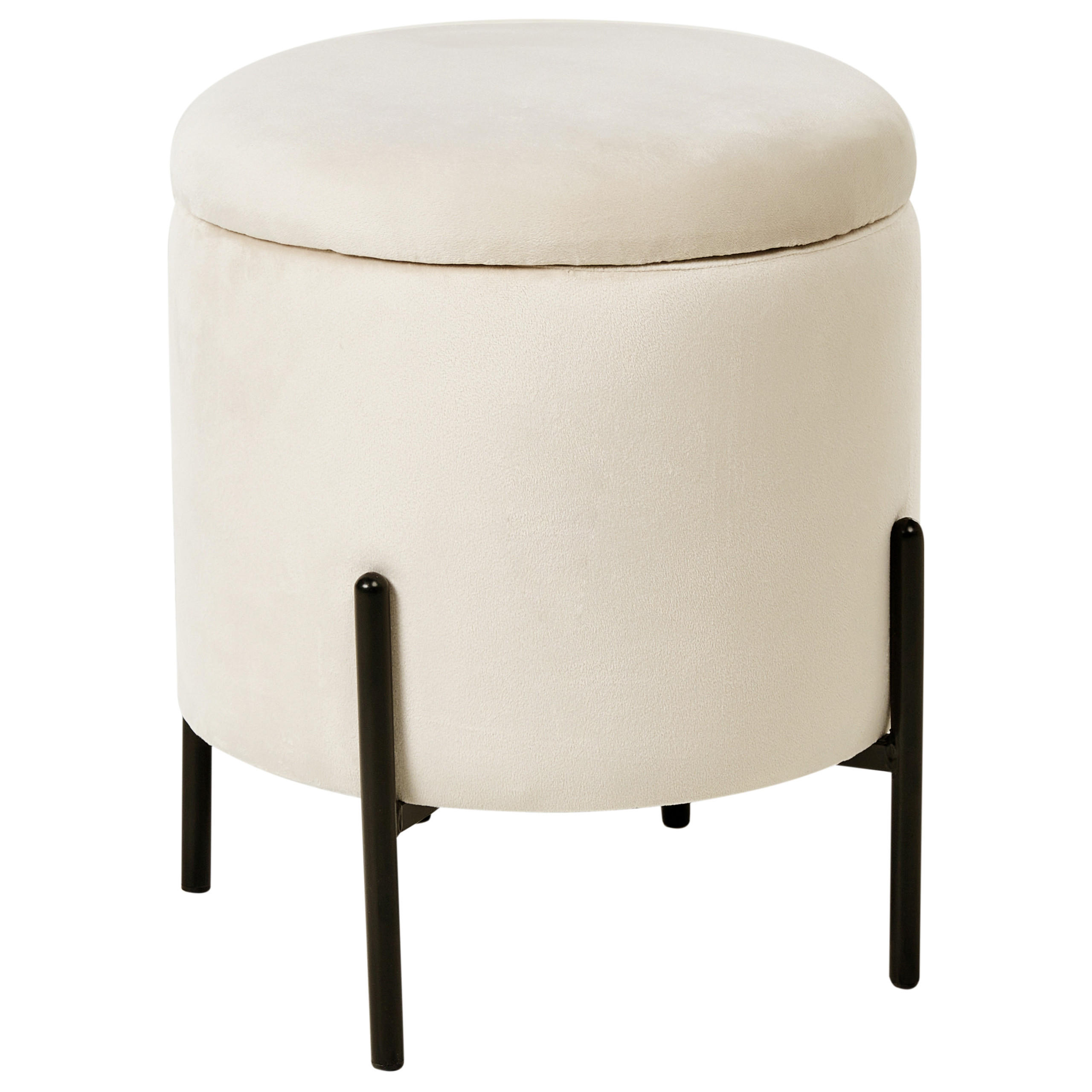 POUF Hellbeige Wenona - Beige/Schwarz, Textil (37/40/37cm) - Beliani