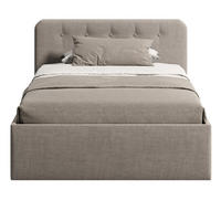 POLSTERBETT mit verstellbarem Lattenrost & Bettkasten, Bonnell-Matratze, 140 x 200 cm in beige - Beige, Holzwerkstoff/Textil (140/200cm) - Home Collective