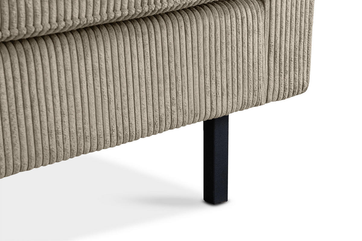 2-SITZER-SOFA INVIA Klassische-Stil mit Armlehnen, Feinkord-Stoff, Beige - Hellbraun/Beige, Textil (164/87/98cm) - KONSIMO®
