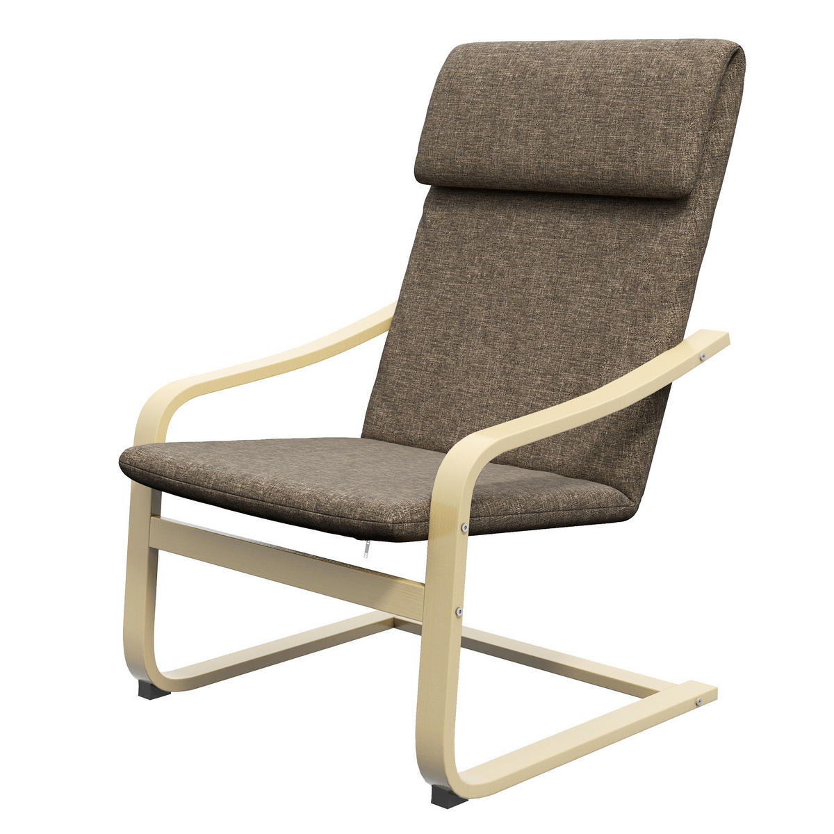 SESSEL DE-06939 Kopfstütze & Armlehnen, Leinenoptik, Holzgestell Braun/Natur - Braun, Holzwerkstoff/Textil (79/98/65cm) - ComfortXL