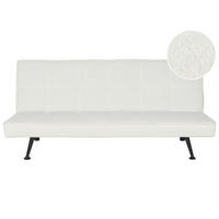 3-SITZER-SCHLAFSOFA Bouclé weiß Hasle - Schwarz/Weiß, Textil (168/77/88cm) - Beliani