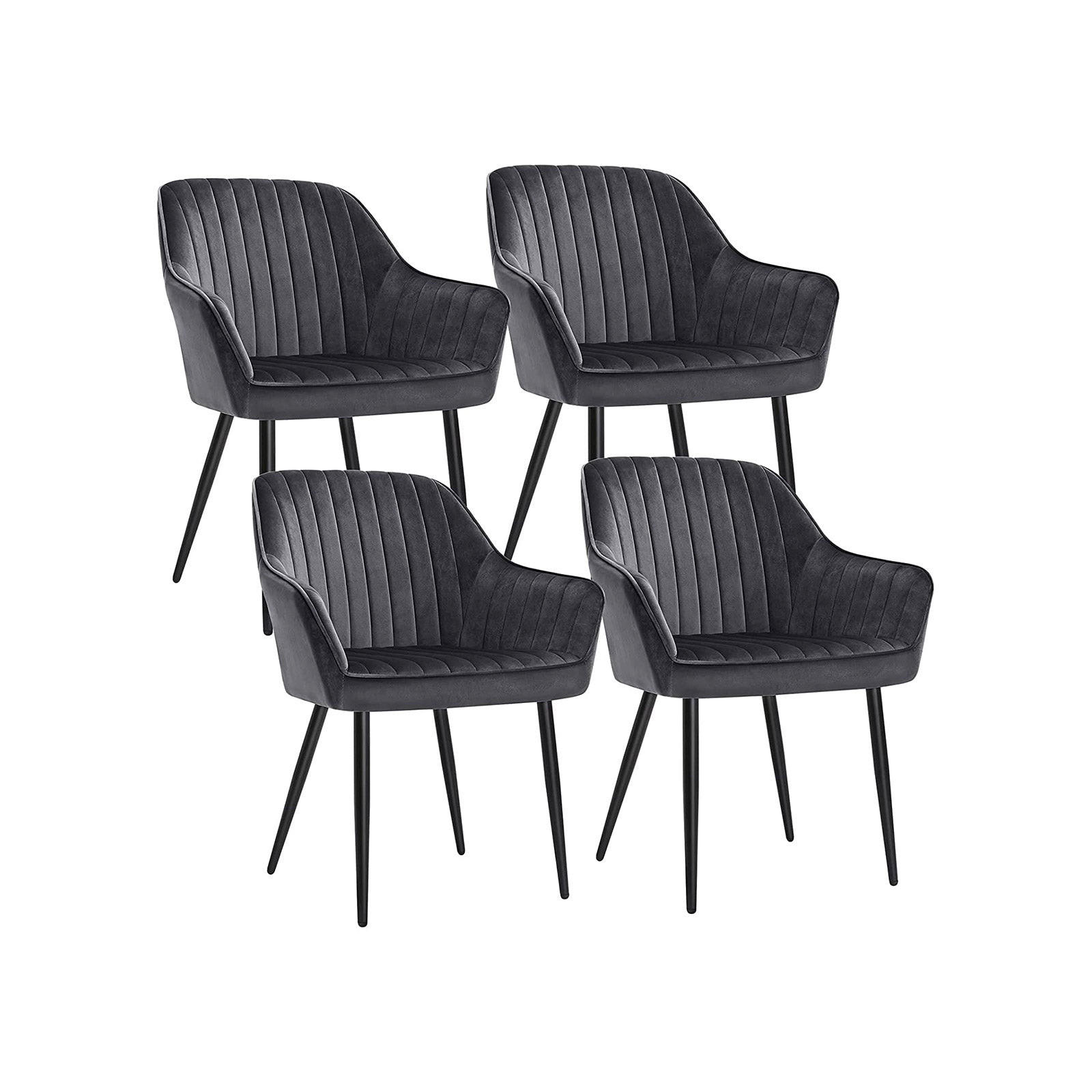 ESSZIMMERSTUHL POLSTERSTUHL 4ER-SET - Grau, Holzwerkstoff (60/85/62.5cm) - Hansiro