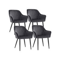 ESSZIMMERSTUHL POLSTERSTUHL 4ER-SET - Grau, Holzwerkstoff (60/85/62.5cm) - Hansiro