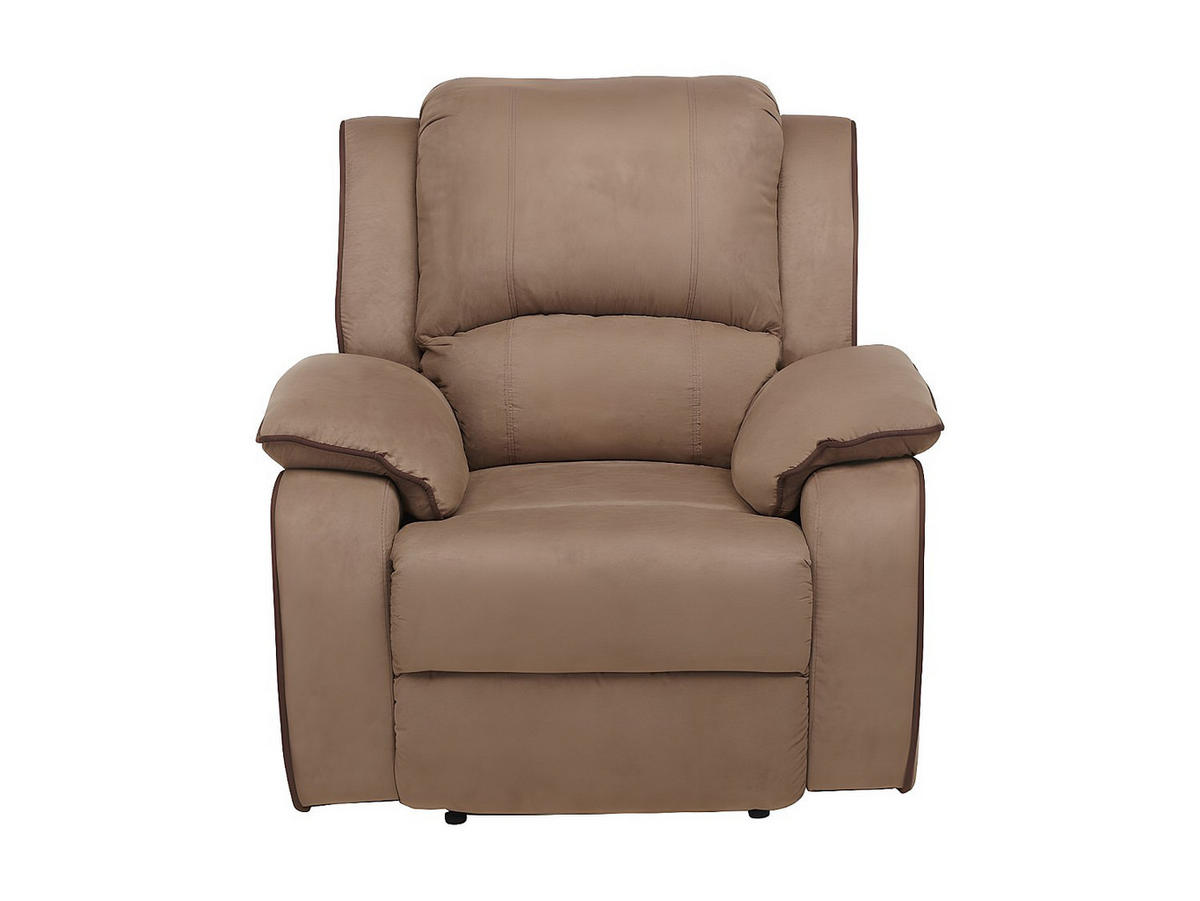 RELAXSESSEL Fernsehsessel - Microfaser - Taupe - HERNANI - Braun, Textil (100/99/96cm) - Vente-Unique