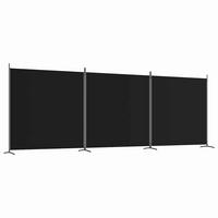 PARAVENT 3-teilig Schwarz 525/180 Cm Stoff - Schwarz, Textil (525/180/0.1cm) - vidaXL