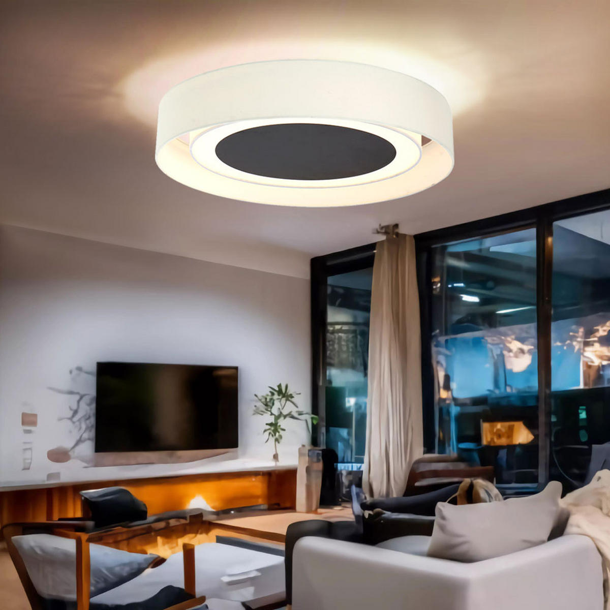 LED DECKENLEUCHTE Metall Beige - Beige, Metall (60/60/12cm)