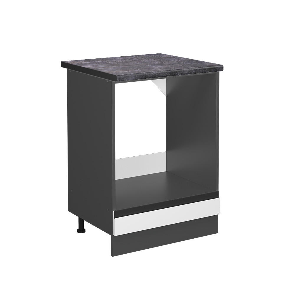 HERDUMBAUSCHRANK R-Line Weiß 60 cm, AP Anthrazit - Anthrazit/Weiß, Holzwerkstoff (60/81.6/60cm) - Vicco