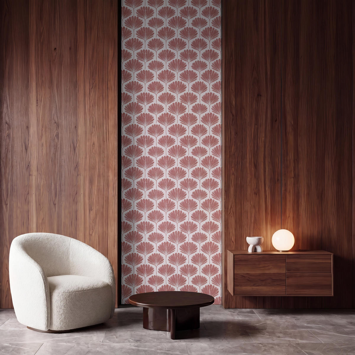 TAPETE - Fächer - Motiv - Terra - 100x280 cm - Rotbraun, Papier (100/280cm) - OnlyWow