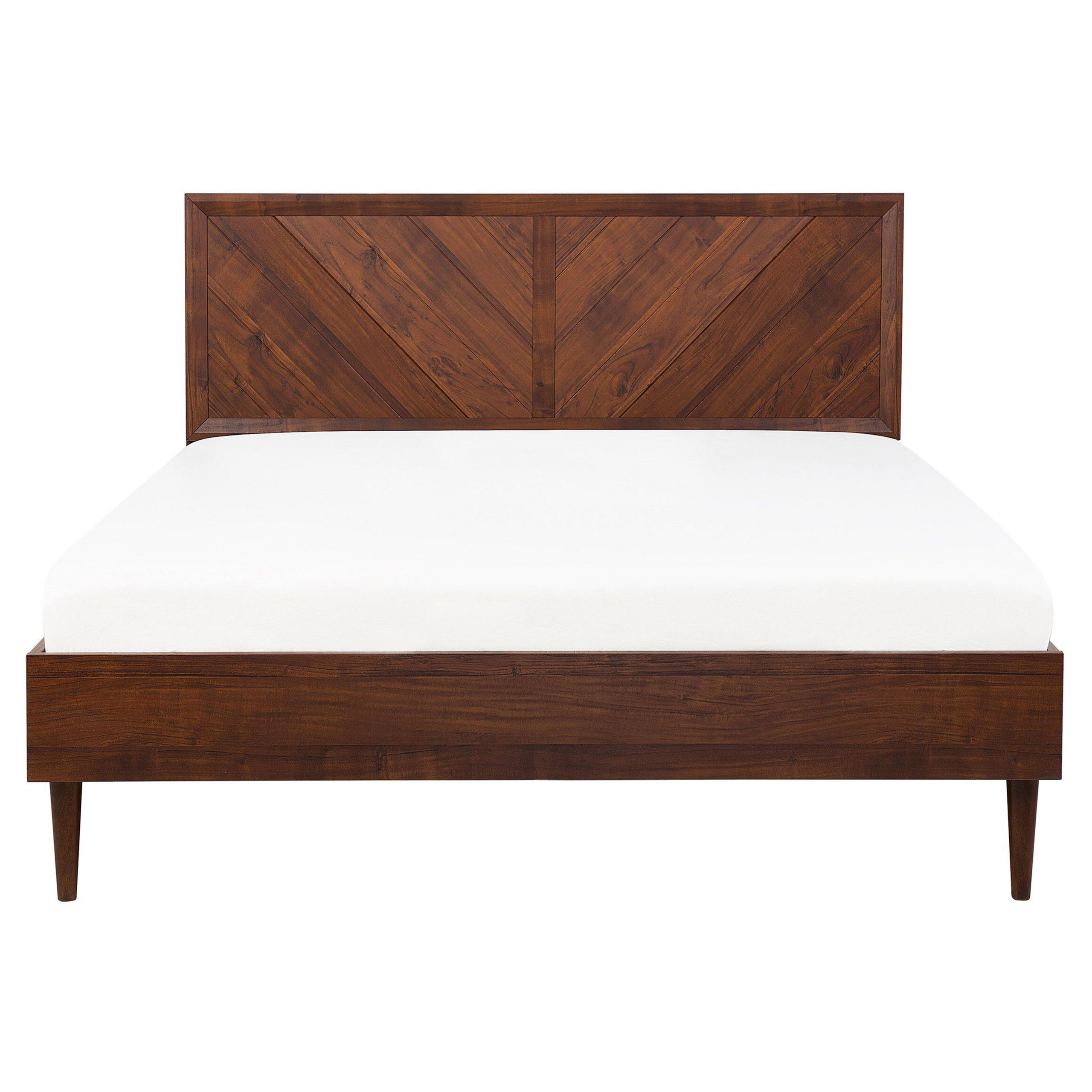 BETT 160/200cm Dunkler Holzfarbton Mialet - Dunkelbraun, Holzwerkstoff (160/200cm) - Beliani