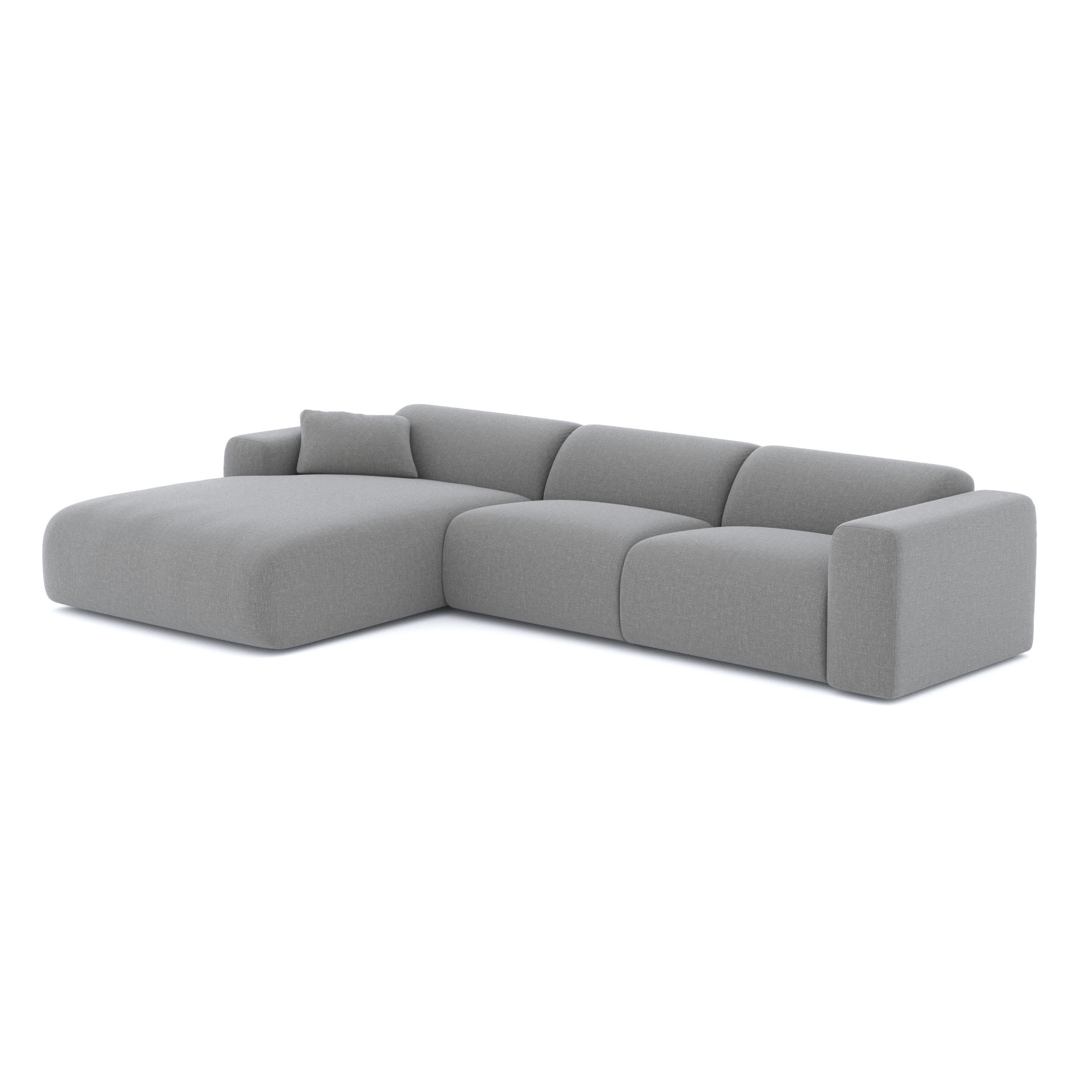 ECKSOFA LINKS Rastergewebe Hellgrau 280cm - Hellgrau/Grau, Textil (165/280cm) - Sia Home