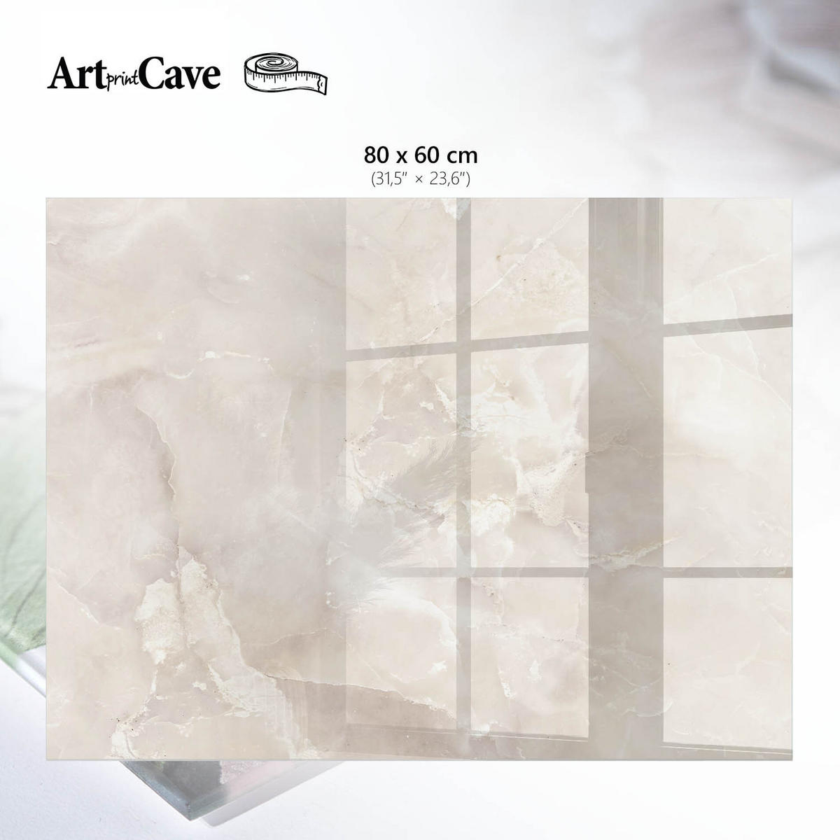GLASPLATTE 80x60 cm – Steintextur - Schwarz, Glas (0.4/80/60cm) - ArtPrintCave