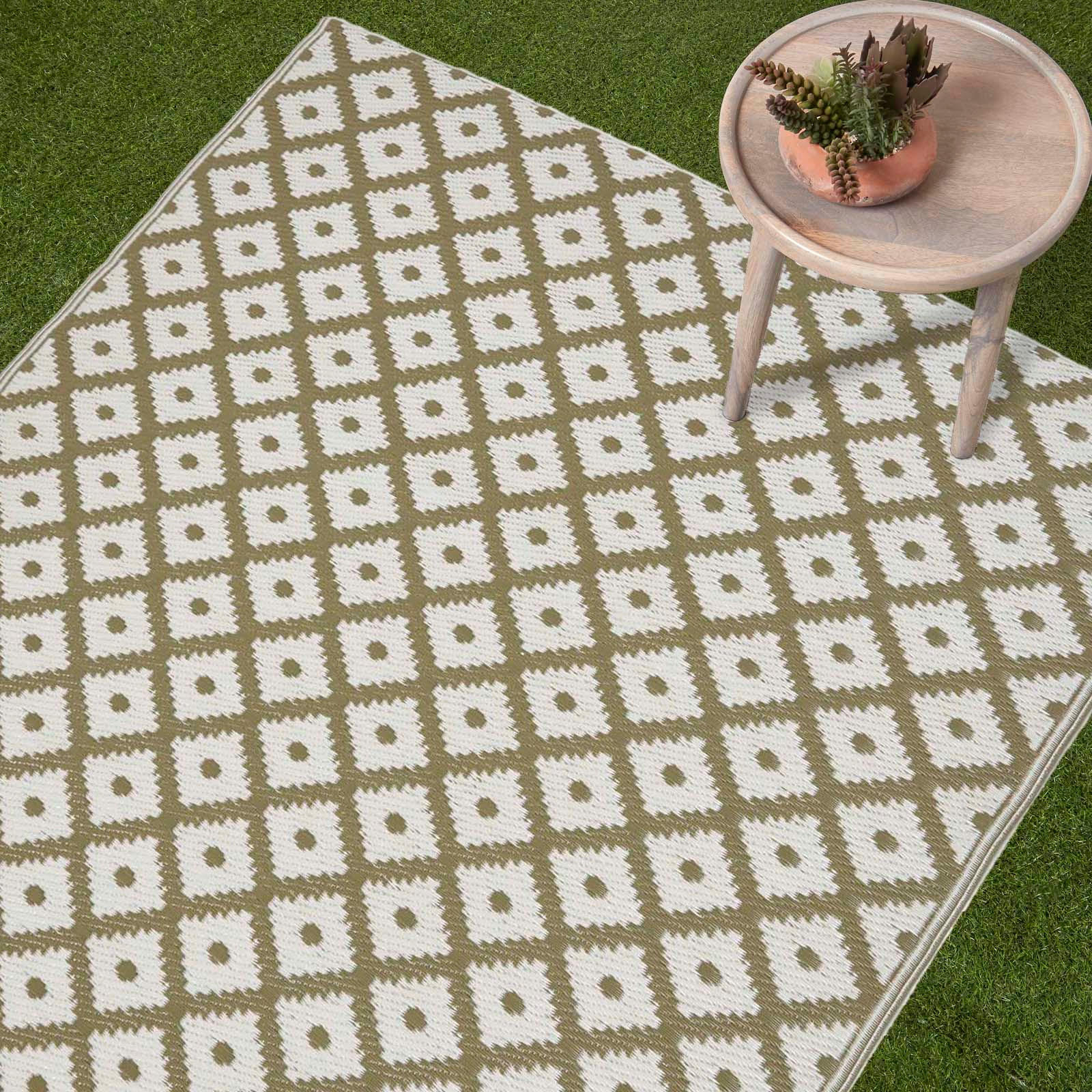 OUTDOORTEPPICH May geometrisch gemustert 150/240 cm - Olivgrün, Kunststoff (150/240cm) - Homescapes