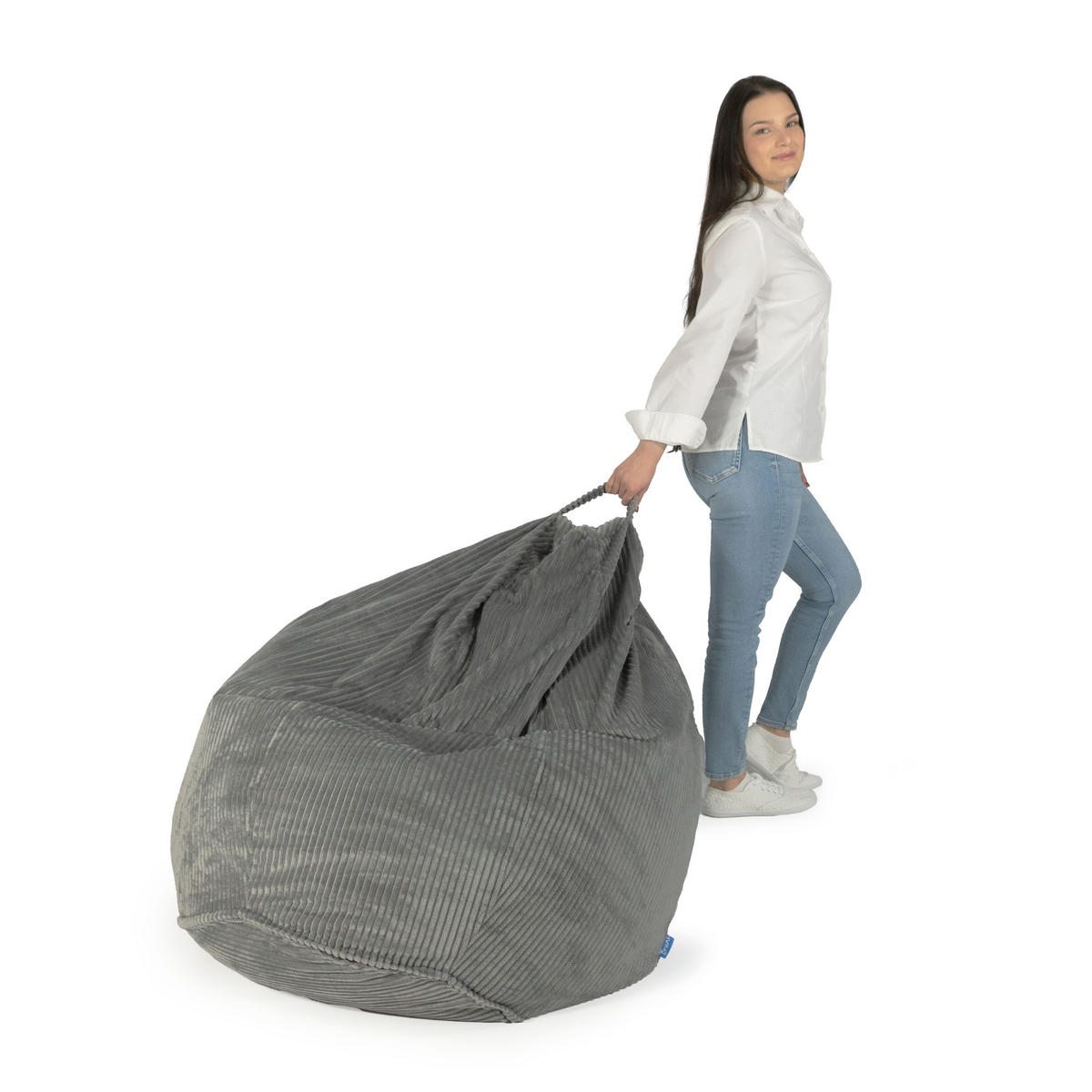 KINDERSITZSACK Classico Cord S grau - Grau, Textil (70/60/70cm) - Bruni
