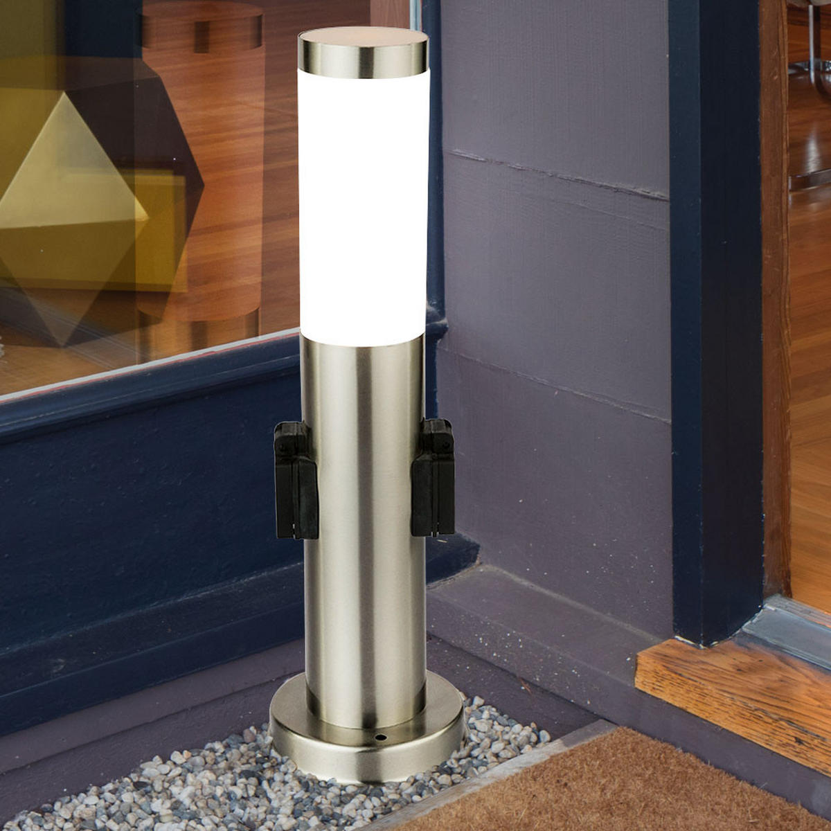 LED WEGELEUCHTE Silber Metall - Silberfarben, Kunststoff (8/8/45cm) - Globo Lighting