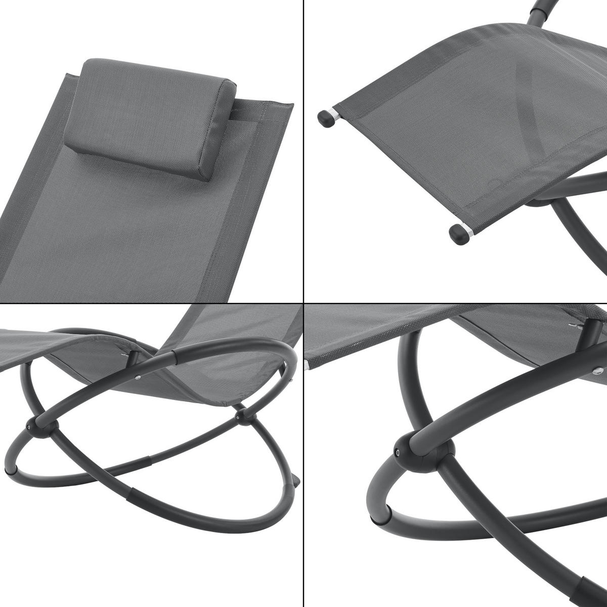 SCHAUKELLIEGE Pulsano - Dunkelgrau, Metall (166/86/74cm) - [en.casa]