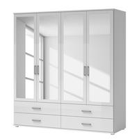 DREHTÜRENSCHRANK - Spanplatte - Silberfarben/Weiß, Holzwerkstoff/Kunststoff (180/190/51cm) - home24