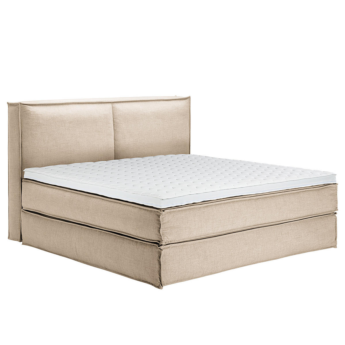 BOXSPRINGBETT mit Kopfteil - Premium - Beige, Textil (200/220cm) - home24