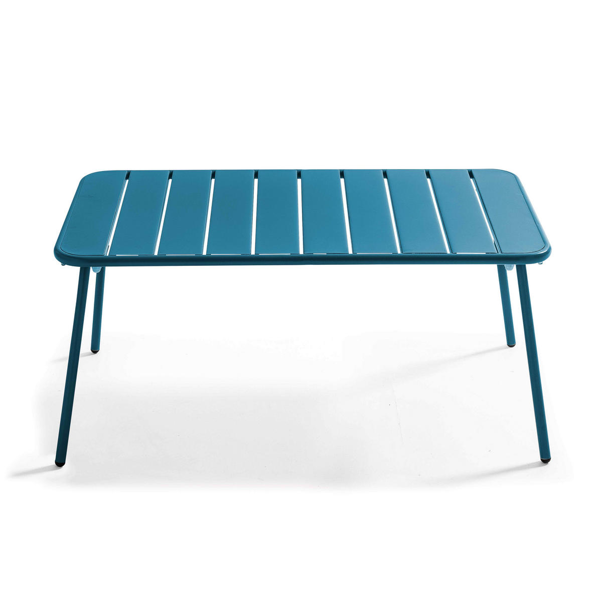 GARTEN-LOUNGETISCH, Pazifikblau - Dunkelblau, Metall (90/50/40cm) - Oviala