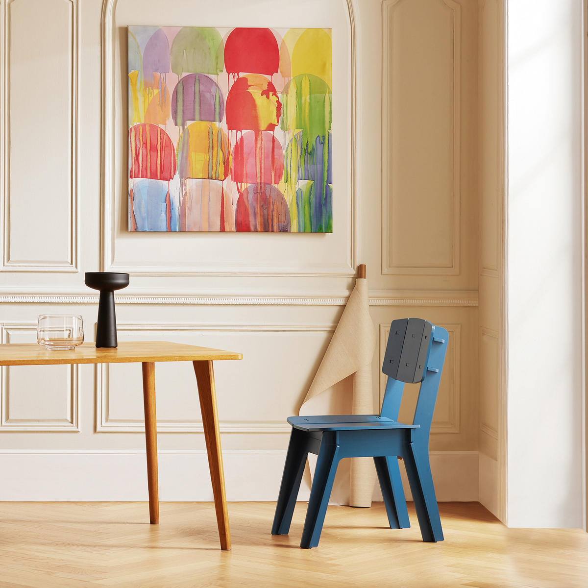 STUHL Blau - Blau, Holz (45/86/61cm) - SoBuy