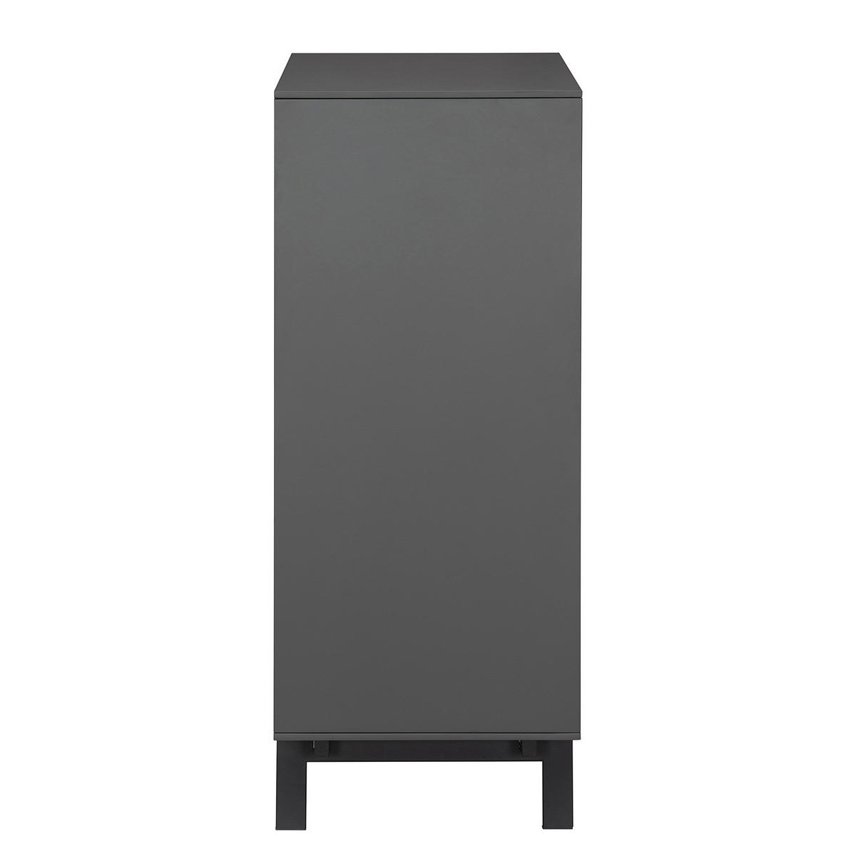 FURNIERTE KOMMODE - Dunkelgrau/Walnussfarben, Holzwerkstoff/Metall (80/100/40cm) - home24