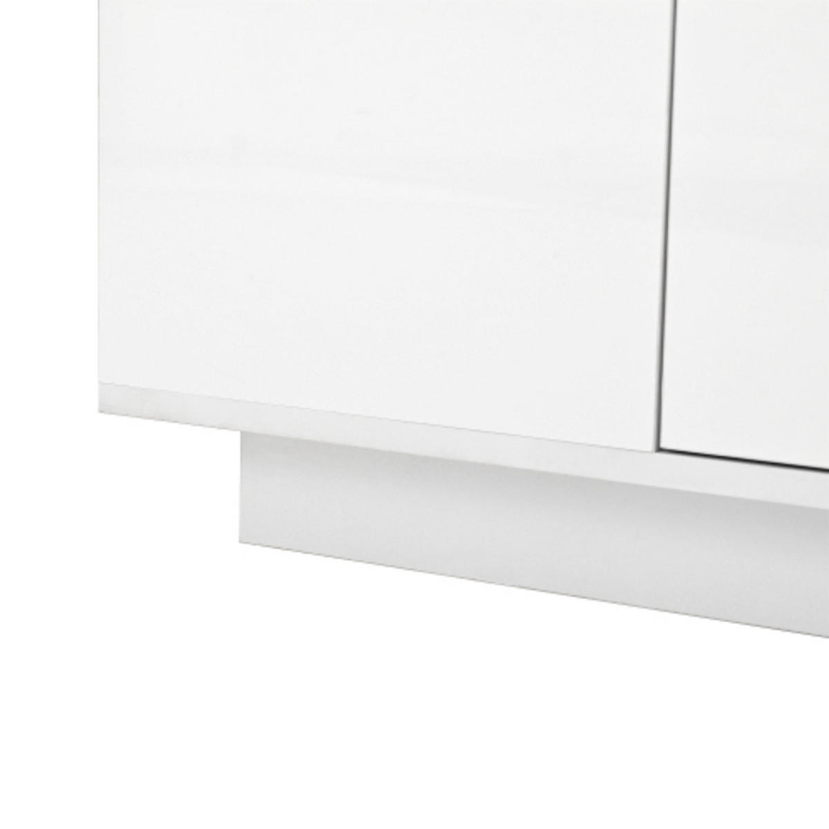 COUCHTISCH Weiß aus Spanplatte mit Bluetooth LED-Licht und Glasverkleidung 105×50×35 cm - Weiß, Holzwerkstoff (50/105/35cm) - Luhomfu