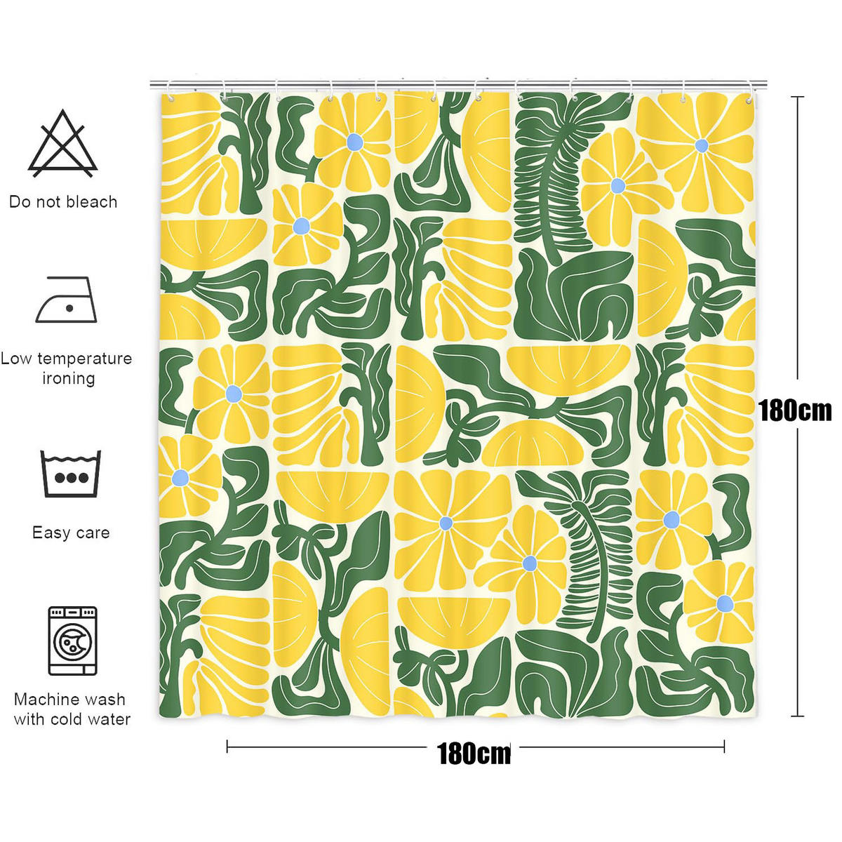 DUSCHVORHANG Boho floral Vintage Polyester wasserdicht mit Haken - Multicolor, Textil (180/180cm) - MCBOSON
