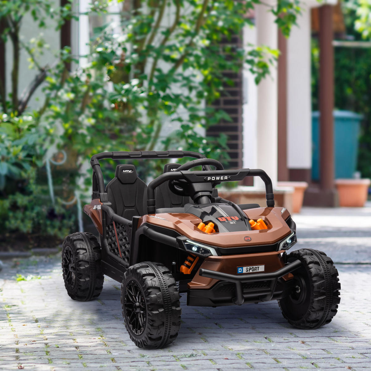 ELEKTRO-KINDERAUTO DE-13045 2,4G Fernbedienung Braun - Braun, Kunststoff (103/69/59cm) - ComfortXL