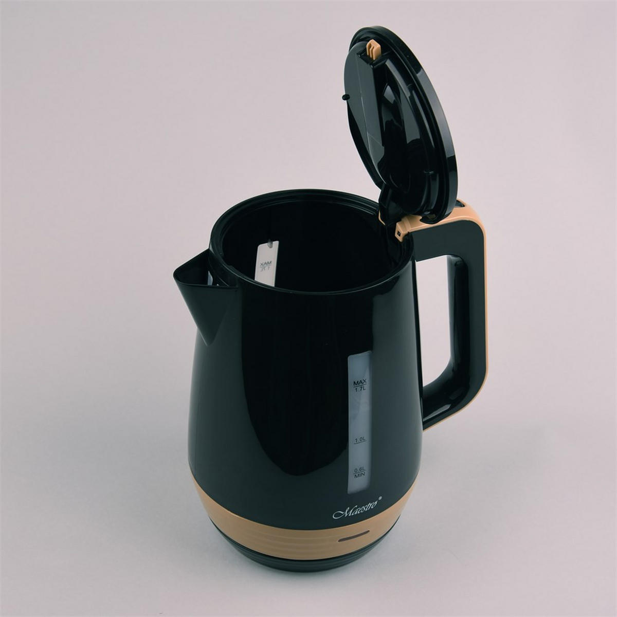 WASSERKOCHER ELEKTRISCH Schwarz 20/16/21 cm MR033BLACK - Schwarz, Metall (16/21/20cm) - Maestro 