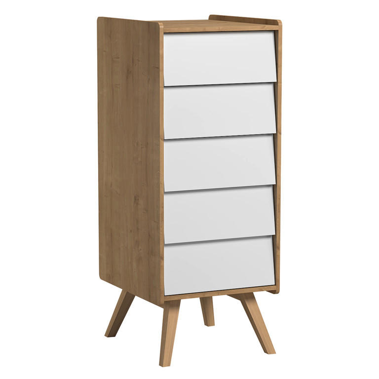 Petits-meubles Kommode Braun, Weiß 51x128x41 cm