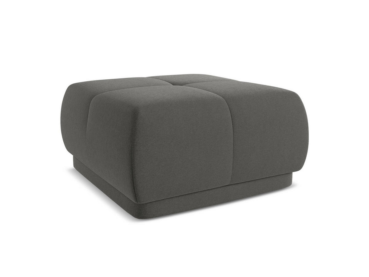 POUF Samt Stoff Grau - Dunkelgrau/Schwarz, Kunststoff/Textil (60/35/60cm) - Makamii