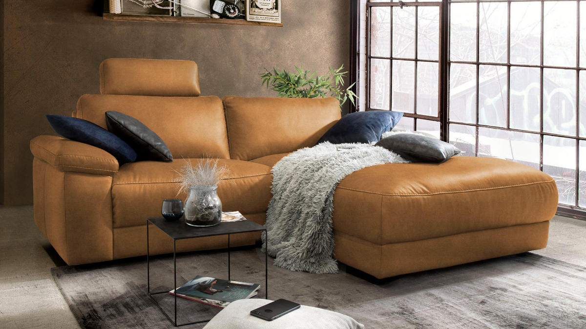 ECKSOFA MOTORISCH. RELAXFUNKTION LOLA Braun Webstoff - Dunkelbraun/Schwarz, Textil (233/178cm) - KAWOLA