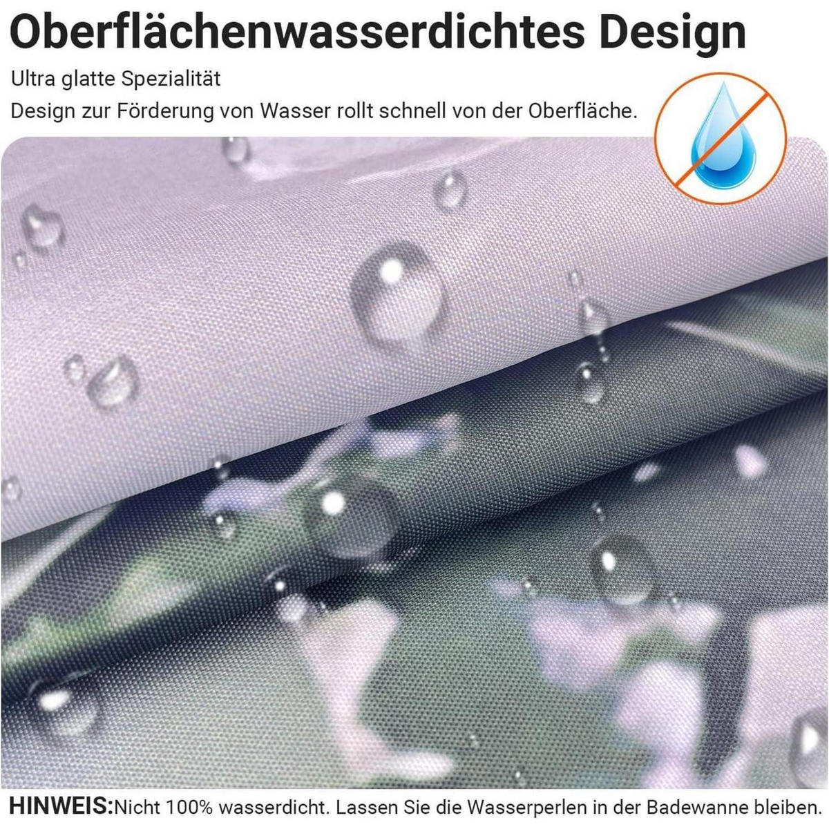 DUSCHVORHANG Wald 240 x 200 cm Textil Wasserabweisend - Grün, Textil (240/200cm)