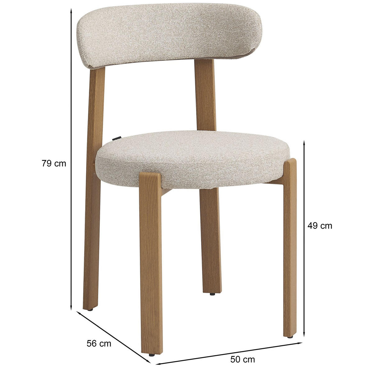 ESSZIMMERSTUHL Afinatte Beige - Beige, Textil/Metall (50/79/56cm) - Selsey