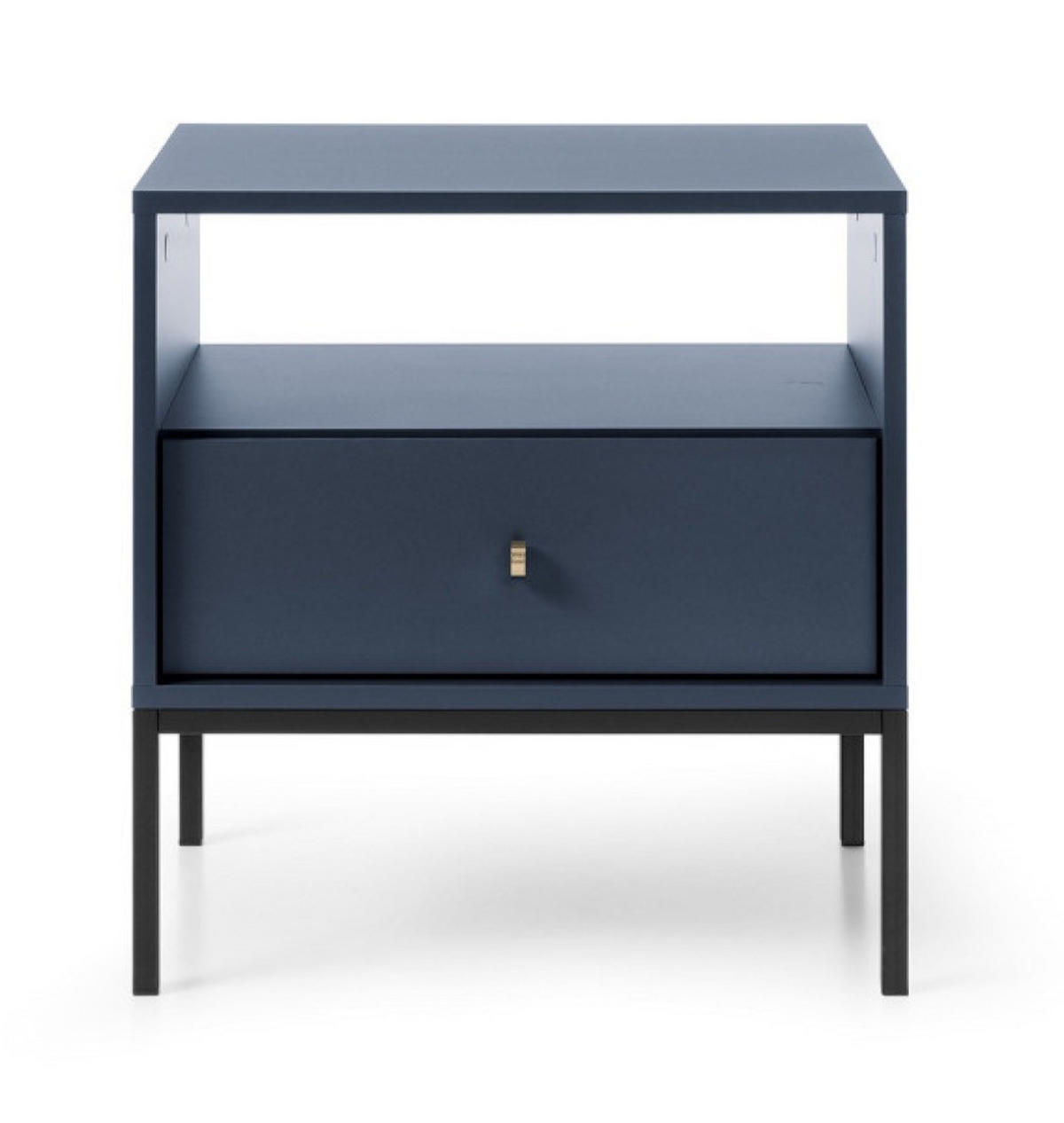 NACHTTISCH Granat Monako Mit Schwarzem Gestell - Blau, Holzwerkstoff (53.6/56.2/39cm) - Sepro Meble