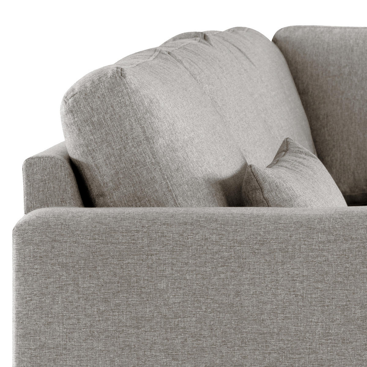 ECKSOFA mit Ottomane - Eichefarben/Graubraun, Eichenholz/Textil (287/219cm) - home24