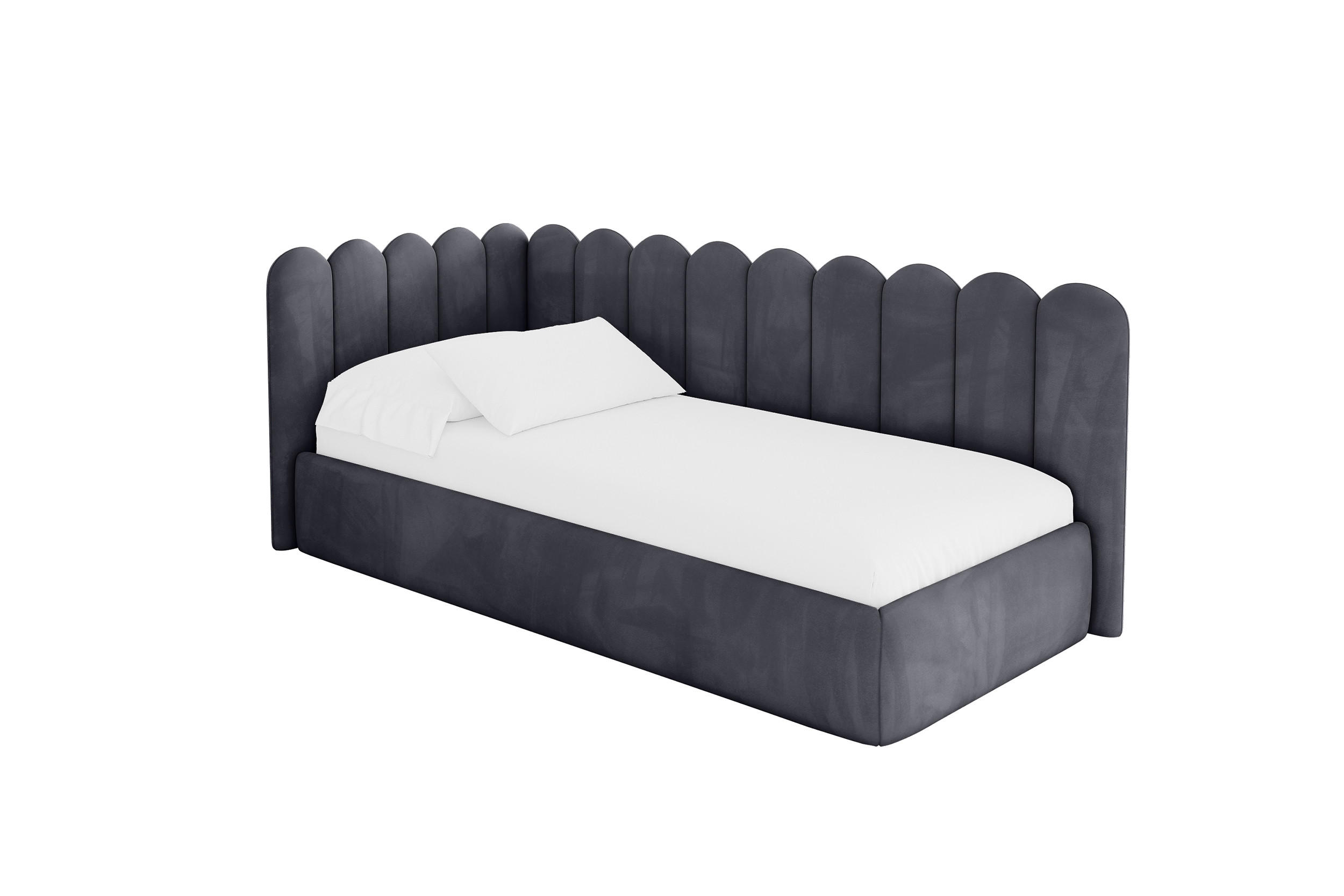 ALTDECOR JEDNOLŮŽKOVÁ POSTEL pro mládež s úložným prostorem, vpravo - ARTY 80x200 tmavě šedá