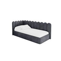 EINZELLBETT Jugendbett mit Bettkasten, Rechts - ARTY 90x200 Dunkelgrau - Titanfarben, Holzwerkstoff/Textil (90/200cm) - ALTDECOR