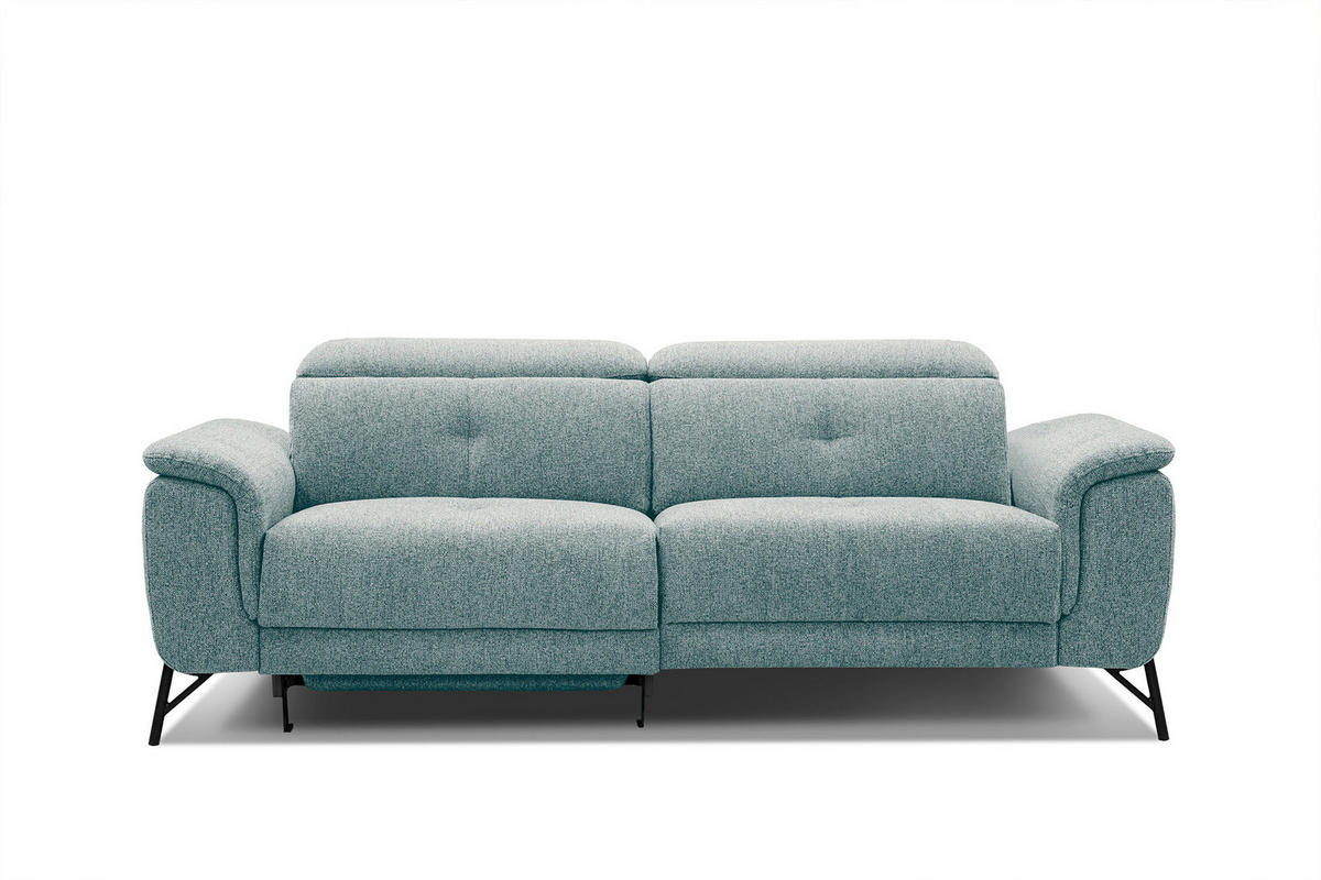 SOFA AVENA 3-Sitzer mit 1 Relaxfunktion, mintgrün - Mintgrün, Holzwerkstoff/Textil (204/80/108cm) - Courtois Laville