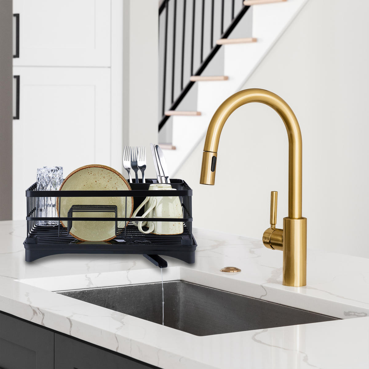 ABTROPFGESTELL - Schwarz, Kunststoff/Metall (42/18/30cm) - Relaxdays