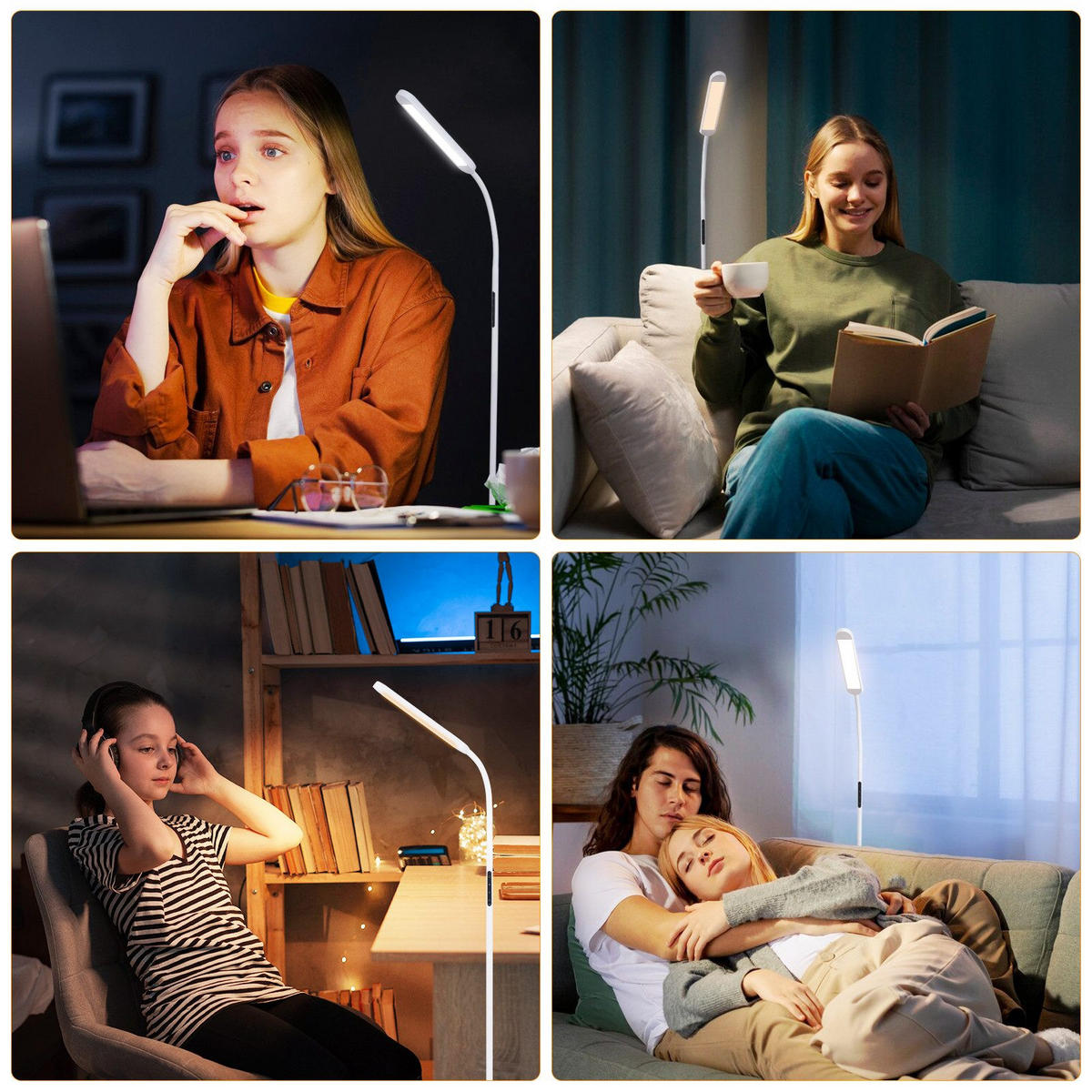 LED-STEHLAMPE Yanchak 137.1/6/22.8cm - Weiß, Metall (137.1/6/22.8cm) - Nettlife