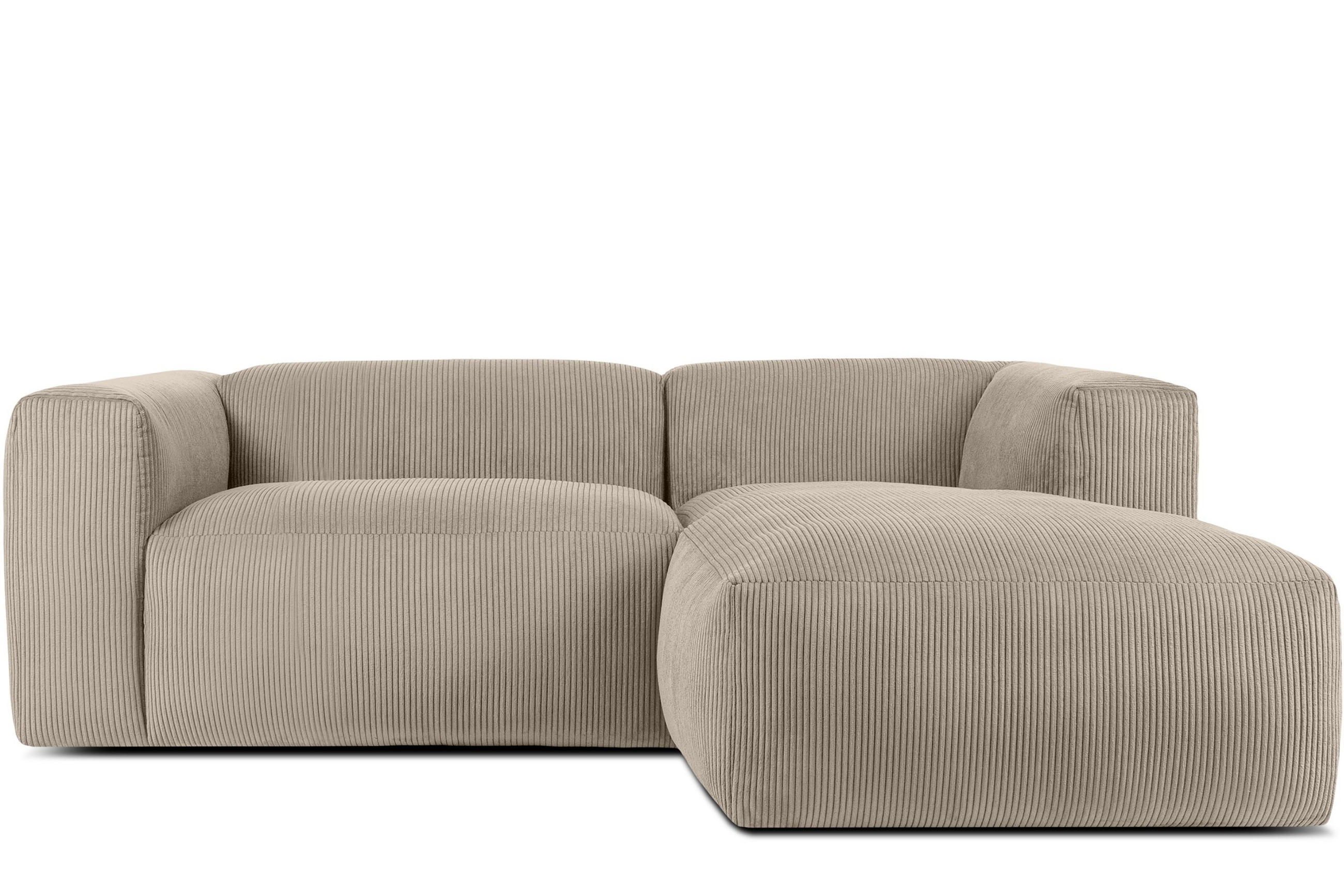 ECKMODULSOFA-RECHTS BUFFO 3/4 Sitzer mit extrem weicher Sitzfläche, Kordstoff, beige - Beige, Textil (237/180cm) - KONSIMO®