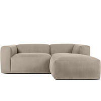 ECKMODULSOFA-RECHTS BUFFO 3/4 Sitzer mit extrem weicher Sitzfläche, Kordstoff, beige - Beige, Textil (237/180cm) - KONSIMO®