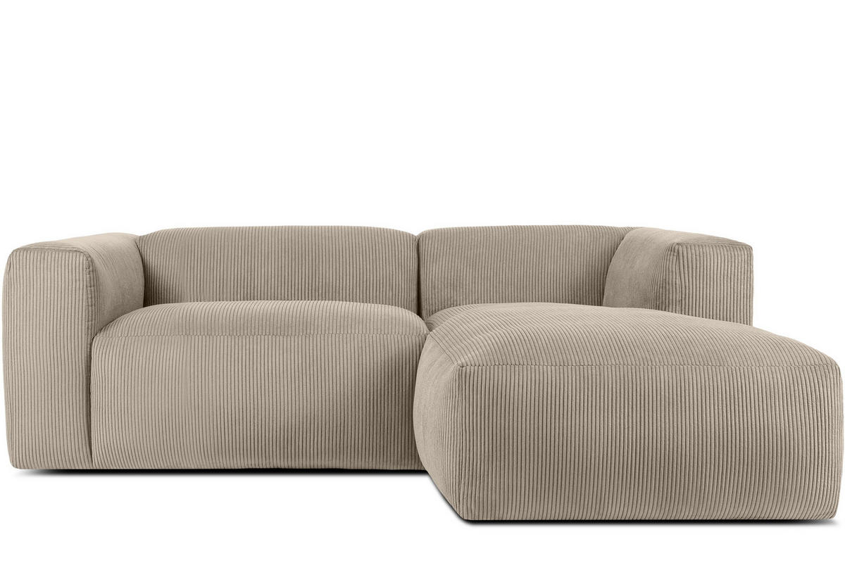 ECKMODULSOFA-RECHTS BUFFO 3/4 Sitzer mit extrem weicher Sitzfläche, Kordstoff, beige - Beige, Textil (237/180cm) - KONSIMO®