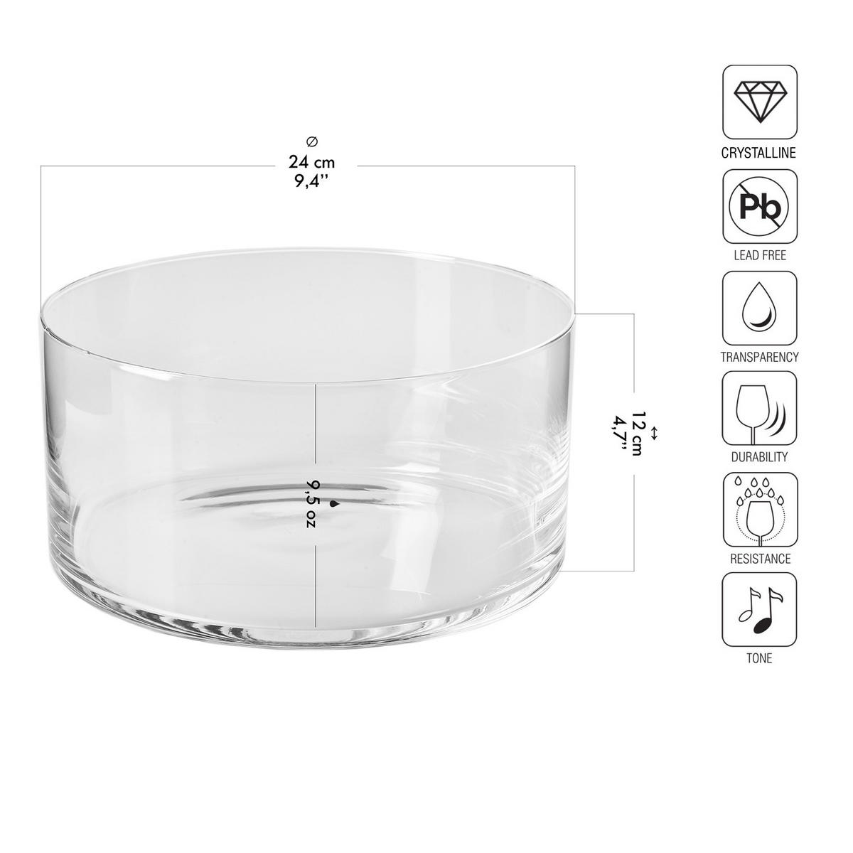 SALATSCHÜSSEL, 1 Stk., 24 cm - Transparent, Glas (24cm) - Krosno Glass