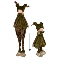 PLÜSCHFIGUR SANTA LILA Olivgrün 22/19/67/103cm - Grün, Textil (20/67/25cm) - Mondex