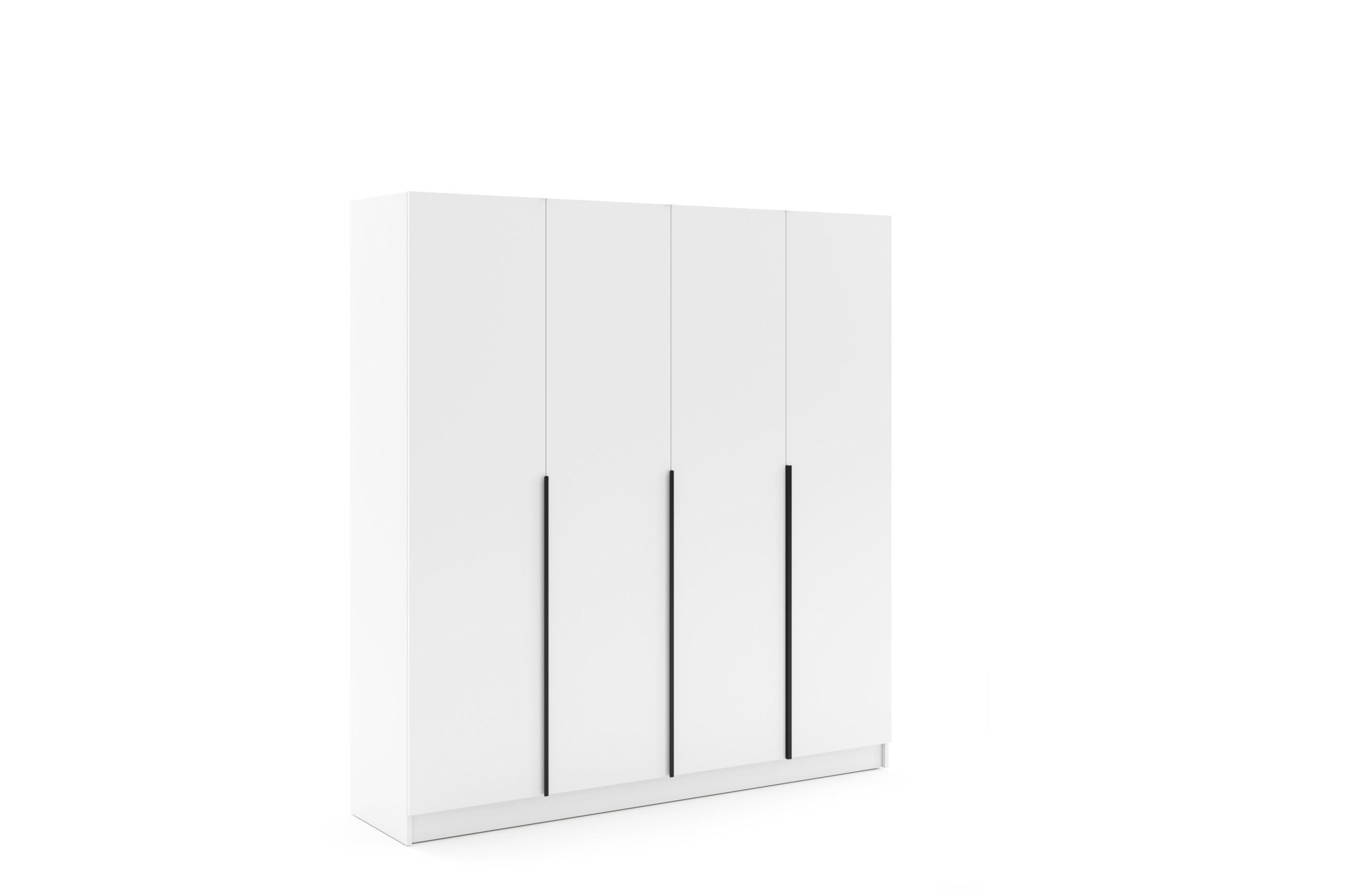 BM-Möbel Schiebetürenschrank Weiß 200x215x42 cm